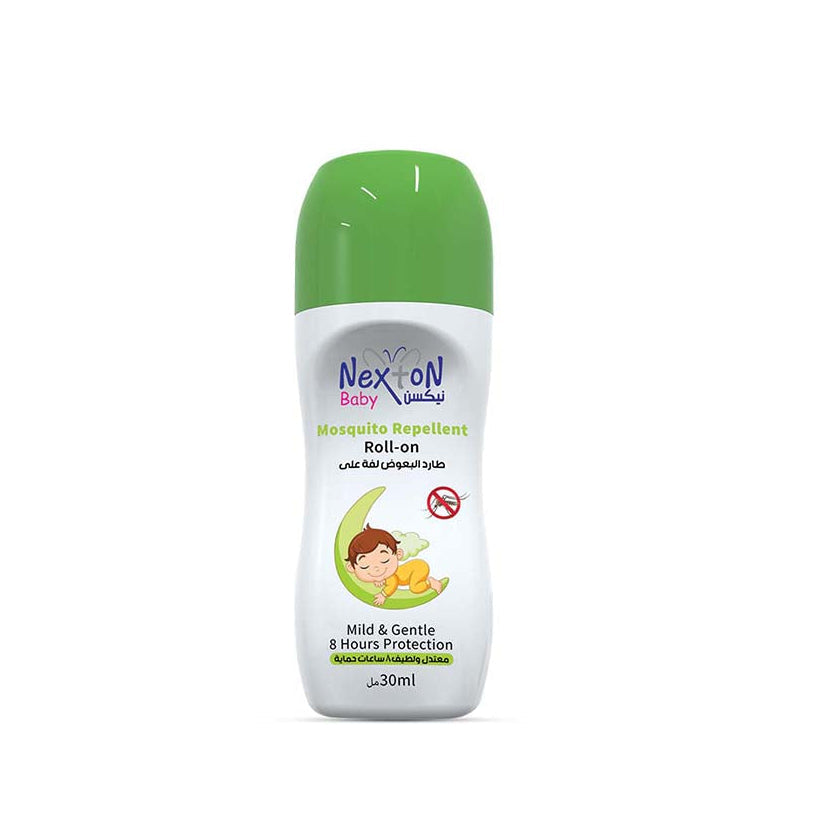 Nextion baby roll-on deodorant bottle on a white background