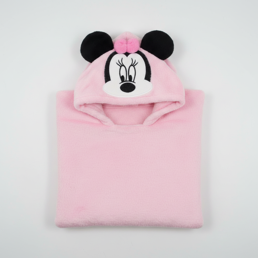 Pink Minnie Mouse Baby Hooded Blanket
