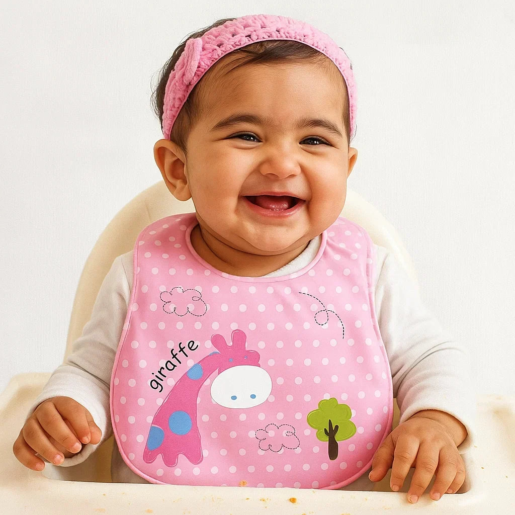 Baby Bib - Pink - Giraffe