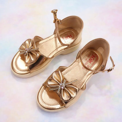 Girls - Sandal - Metallic - Bow