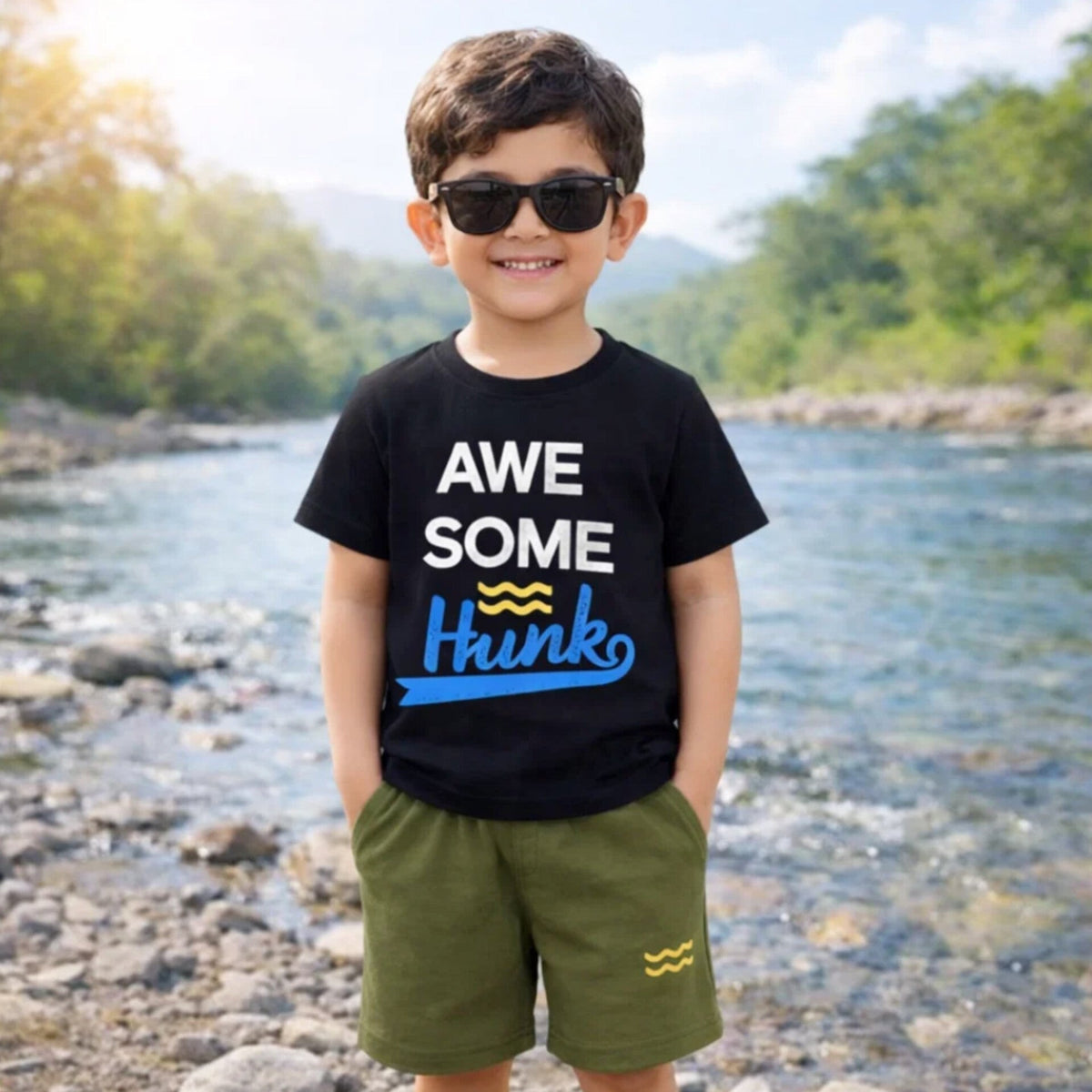 PK - Cotton Jersey - T-Shirt & Short - Awesome - Black