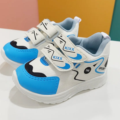 Baby Shoe - Kixx - White & Blue