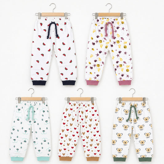 TBS - Pack of 5 - Printed Trousers - White - Characters - 26