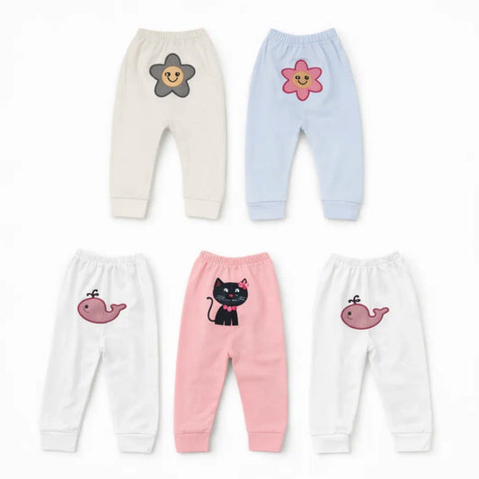 HY - Pack of 5 Embroidered Trousers - Star Fish