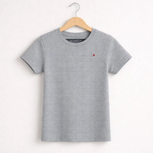 TH - Short Sleeve - Round Neck - T-Shirt - Light Grey