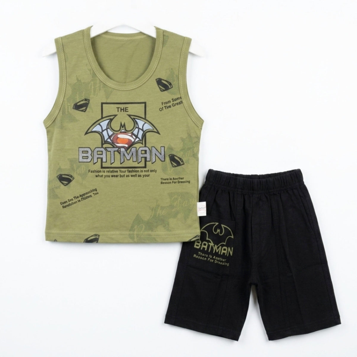 TT - Cotton Jersey - Sando & Short - Olive - BATMAN