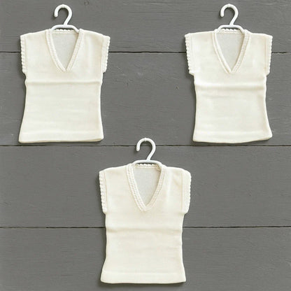 Pack of 3 - Woolen Vests V Neck - White