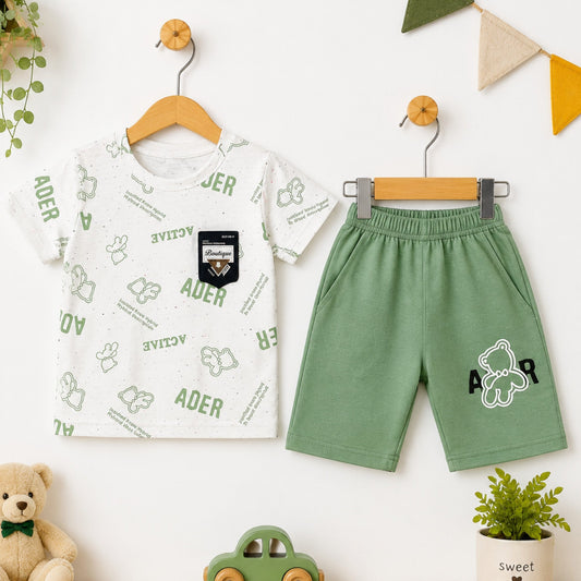 KM - T-Shirt & Short - Green - Boutique