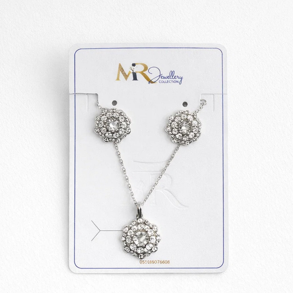 MR - 2 Pieces - Jewelry Set - Silver - Flower