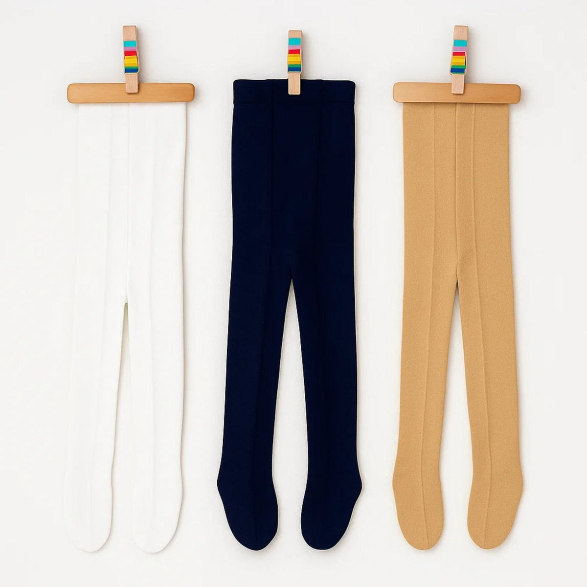 Pack of 3 Thermal Leggings for Kids – Skin, Black & White | Warm Winter Leggings