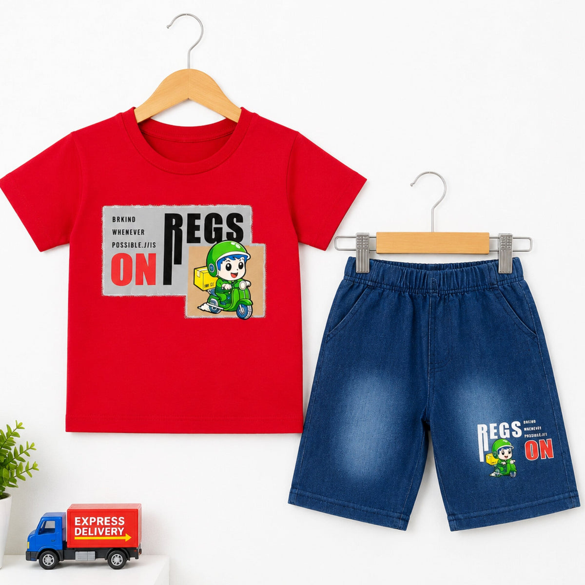 KH - T-Shirt & Short - Red - Scooter