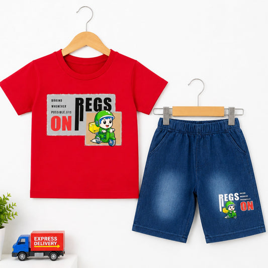 KH - T-Shirt & Short - Red - Scooter
