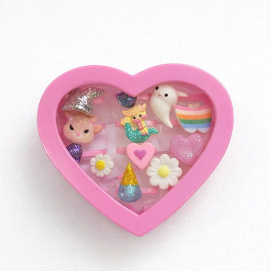 Heart Shaped - Pack of 12 Mix Rings - Box