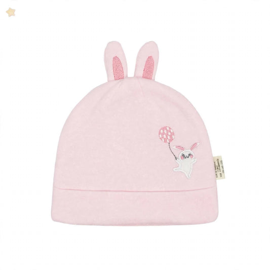 Imported Soft Winter Cap - Rabbit Pink –  (0–3 Months)