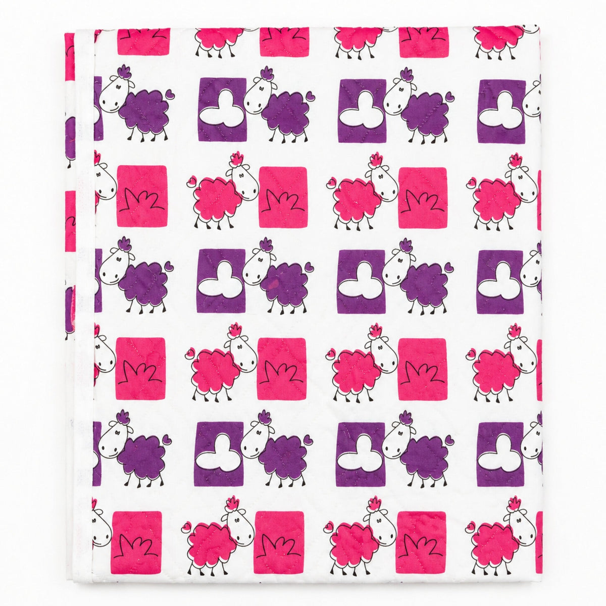Diaper Changing Sheet - Pink & Purple - Sheep