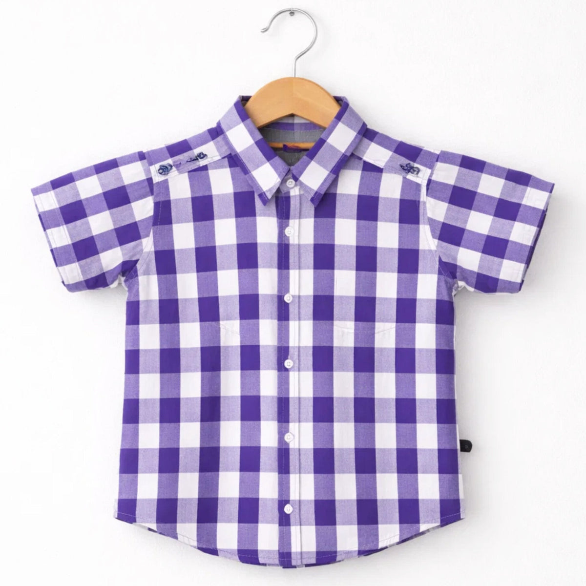 ADN - Casual Shirt - Check - Purple & White