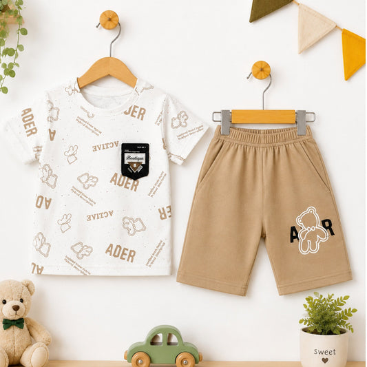 KM - T-Shirt & Short - Brown - Boutique