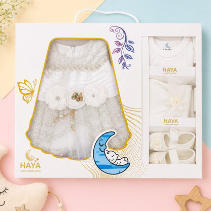 HY - 5 Pieces - Starter Set Box - Three Flowers - Fancy - White