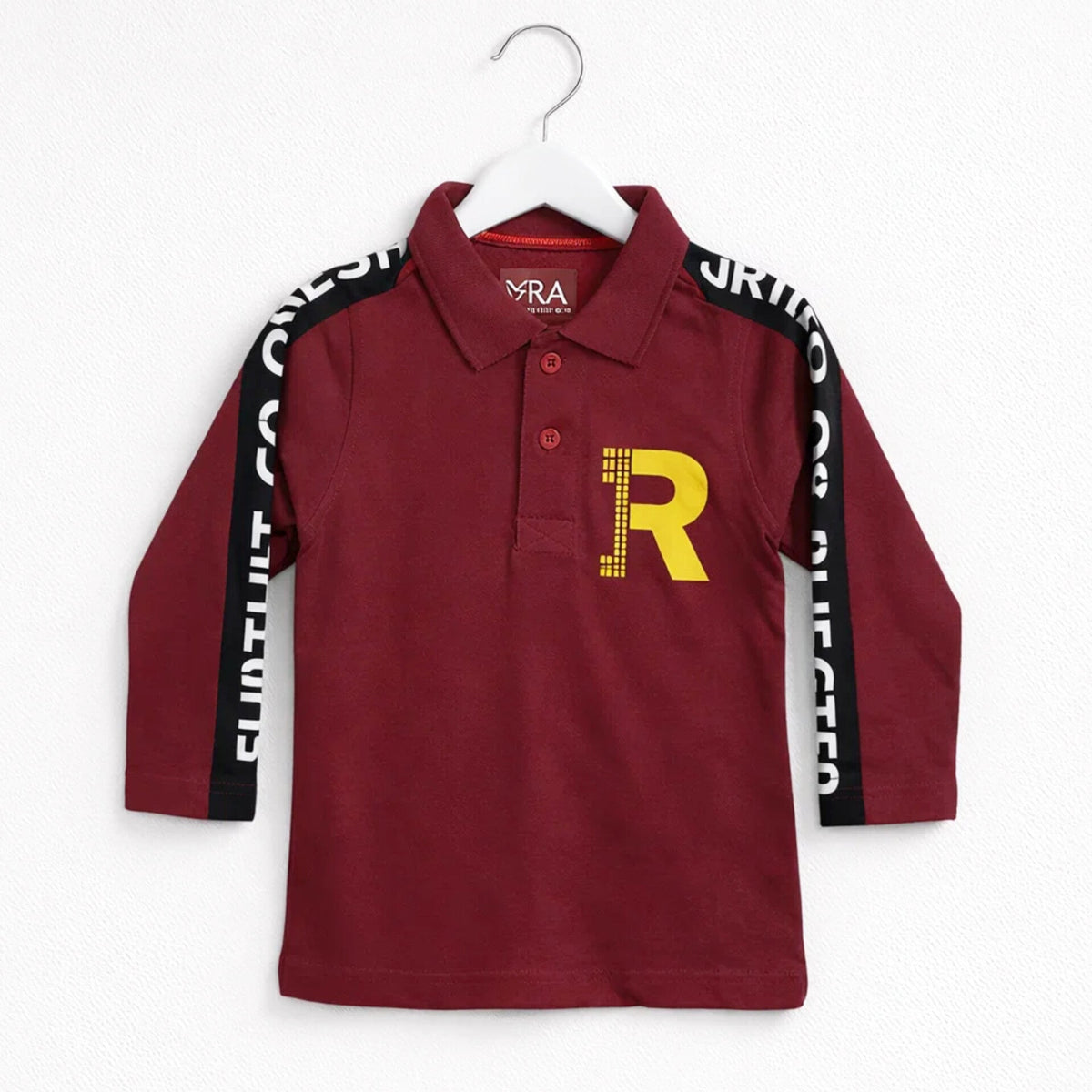 Bonton - Long Sleeve - Polo - T-Shirt - R - Maroon