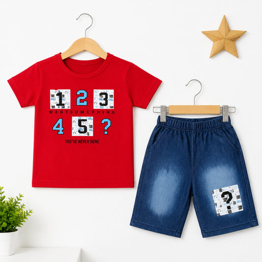 KH - T-Shirt & Short - Red - Numbers