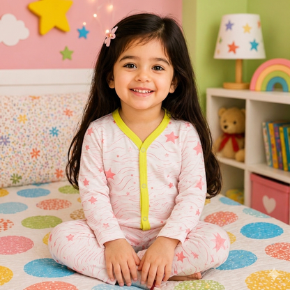 TBS - Cotton Jersey - Night Suit - Pink - Star Thread - 26