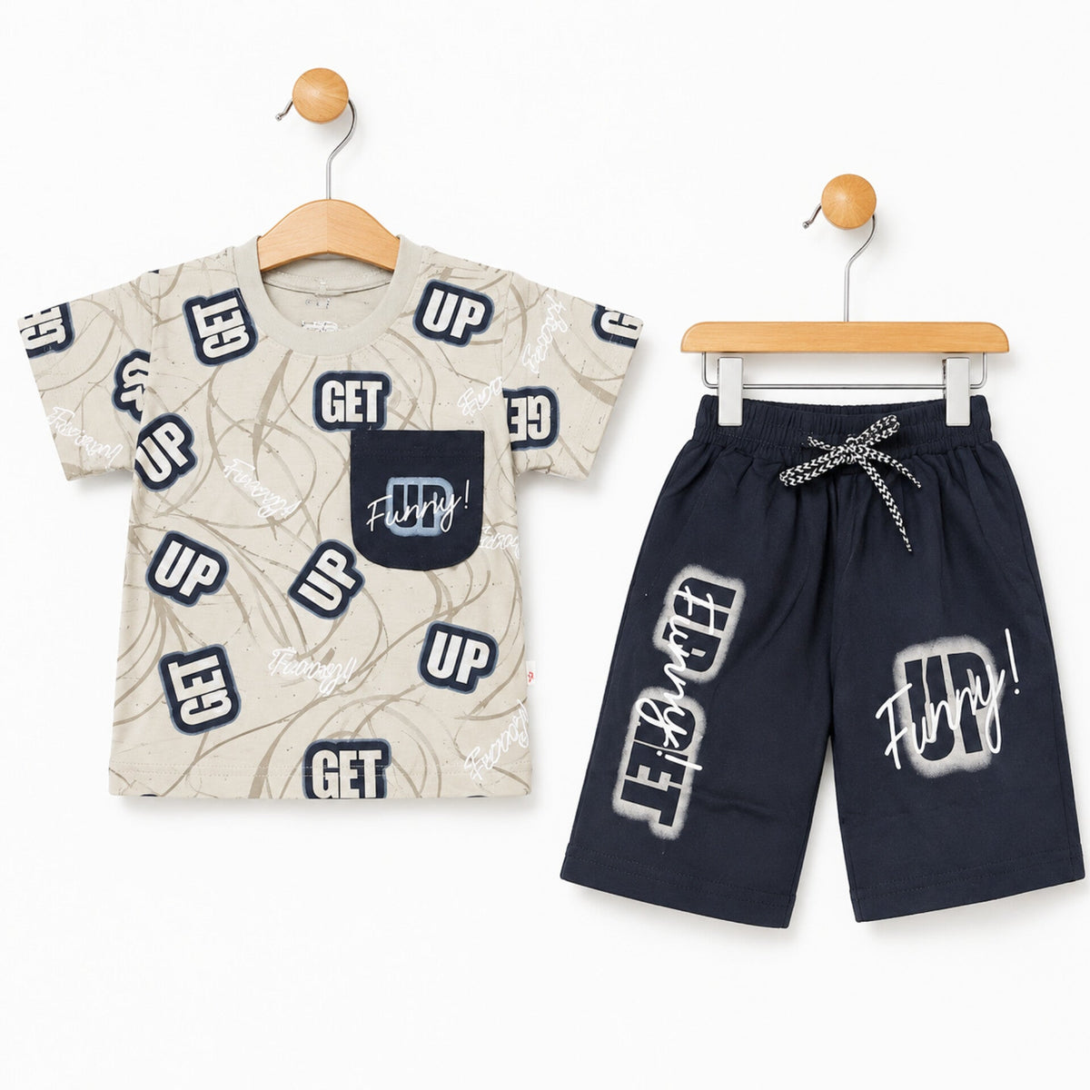 UT - Cotton Jersey - T Shirt & Short - Grey - Up