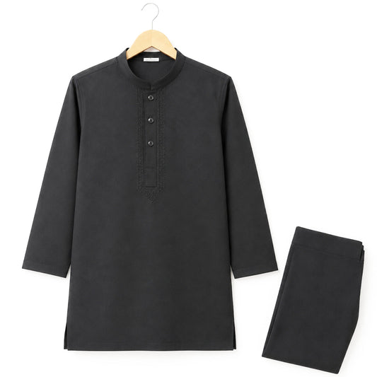 Black Kurta Shalwar All Season Wash N Wear - TBS