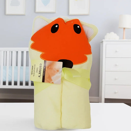 Baby Hooded Bath Towel - Yellow - Sheep