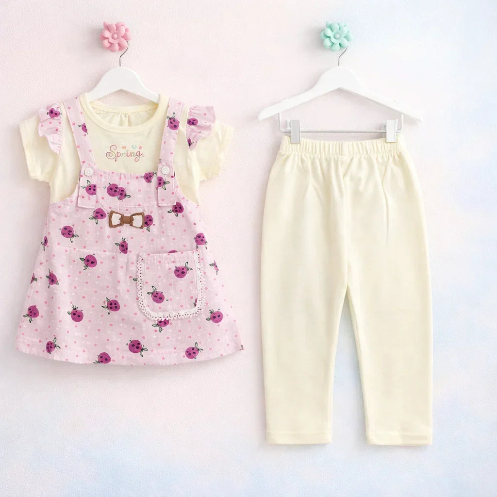 Junior - 2 Pieces - Frock Set - Pink - Spring
