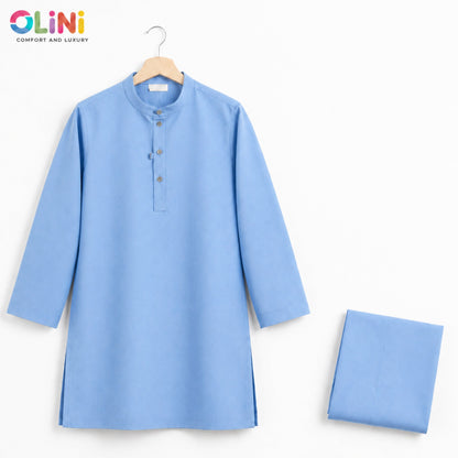 OLINI - Cotton - Kurta Shalwar - Sky Blue