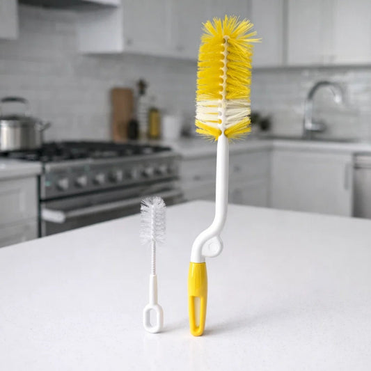 Minitree - 2 In 1 - Bottle Cleaning Brush Set - Yellow