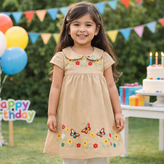 PR - Embroidered Frock - Skin - Butterfly & Flowers