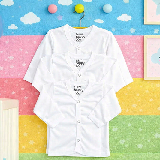 Pack of 3 - Buttoned Vests - White