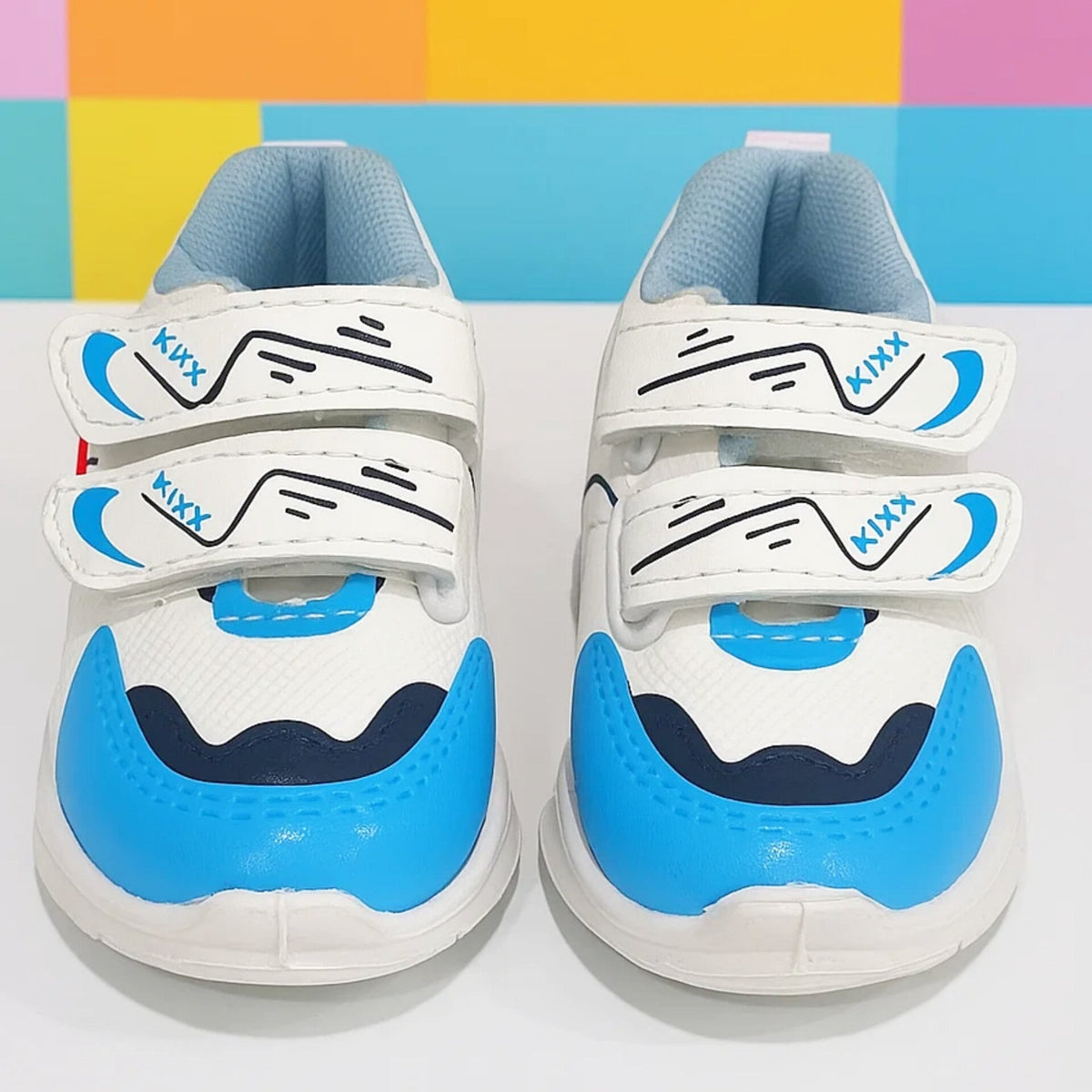 Baby Shoe - Kixx - White & Blue