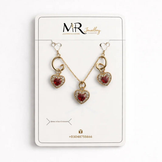 MR - 2 Pieces - Jewelry Set - Golden - Heart