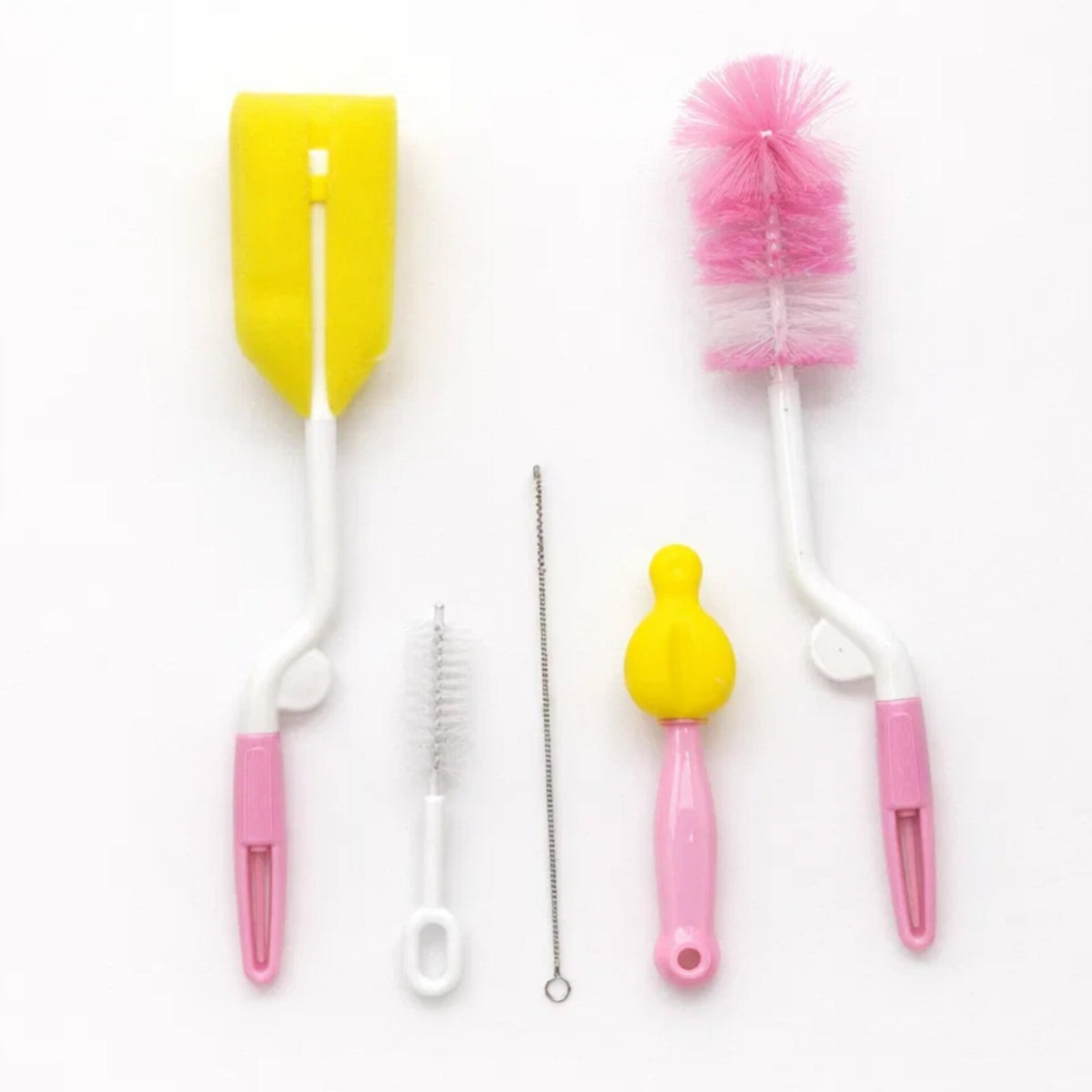 Minitree - 5 In 1 - Bottle Cleaning Brush Set - Pink