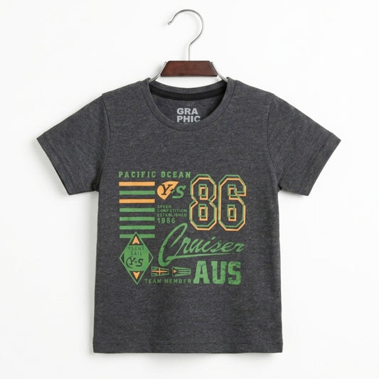 GT - Short Sleeve - Round Neck - T-Shirt - Grey - Pacific