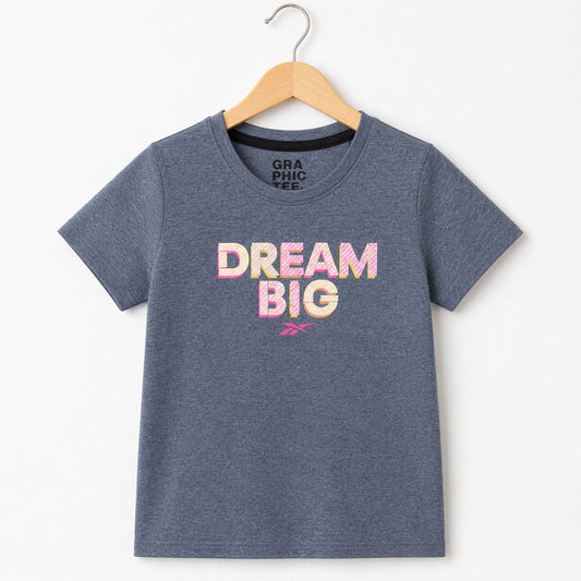 GT - Short Sleeve - Round Neck - T-Shirt - Greyish Blue - Dream Big
