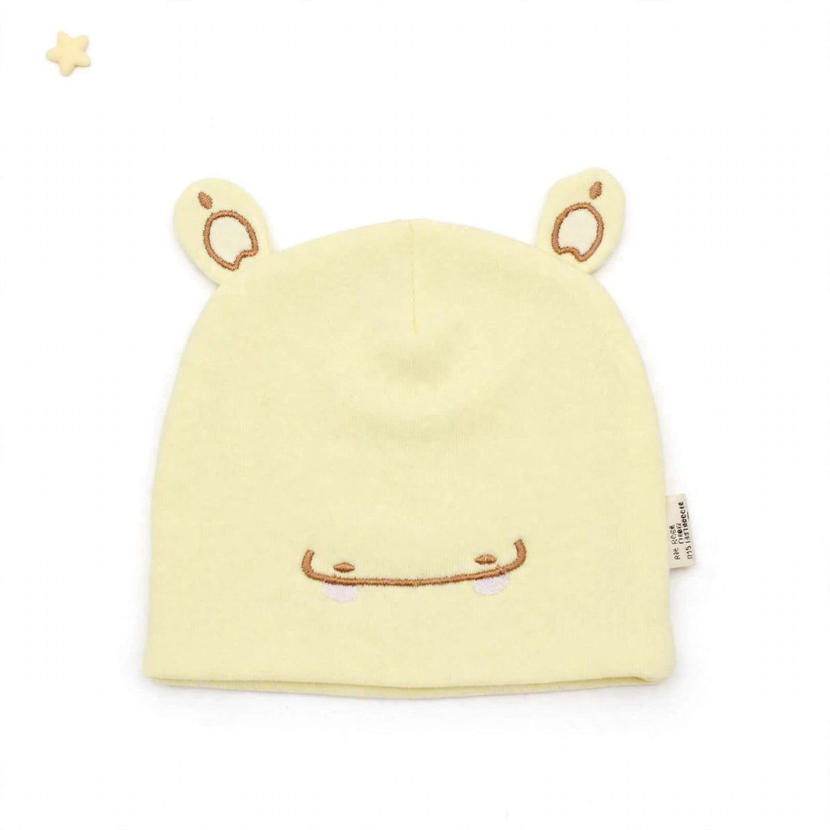 Imported Soft Winter Cap - Smile Yellow  –  (0–3 Months)