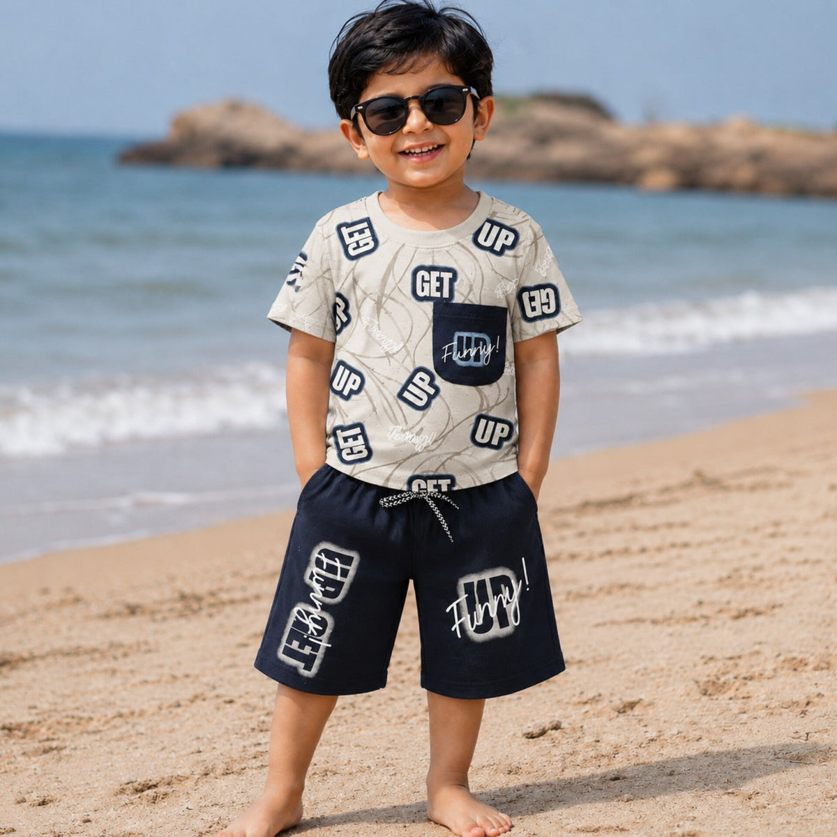 UT - Cotton Jersey - T Shirt & Short - Grey - Up