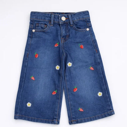 MNG - Bell Bottom - Jeans - Medium Blue - Embroidered - (1-6Y)