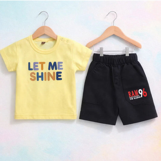 Joy - T-Shirt & Short - Yellow - Shine