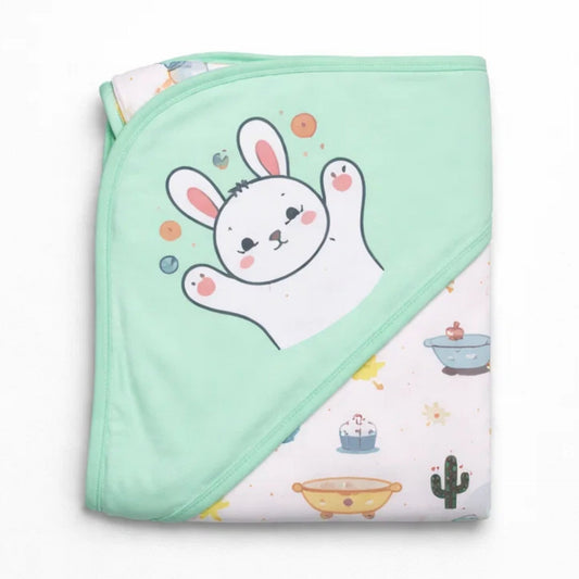 LHB - Hooded Cotton Wrap - Green - Rabbit - Thailand
