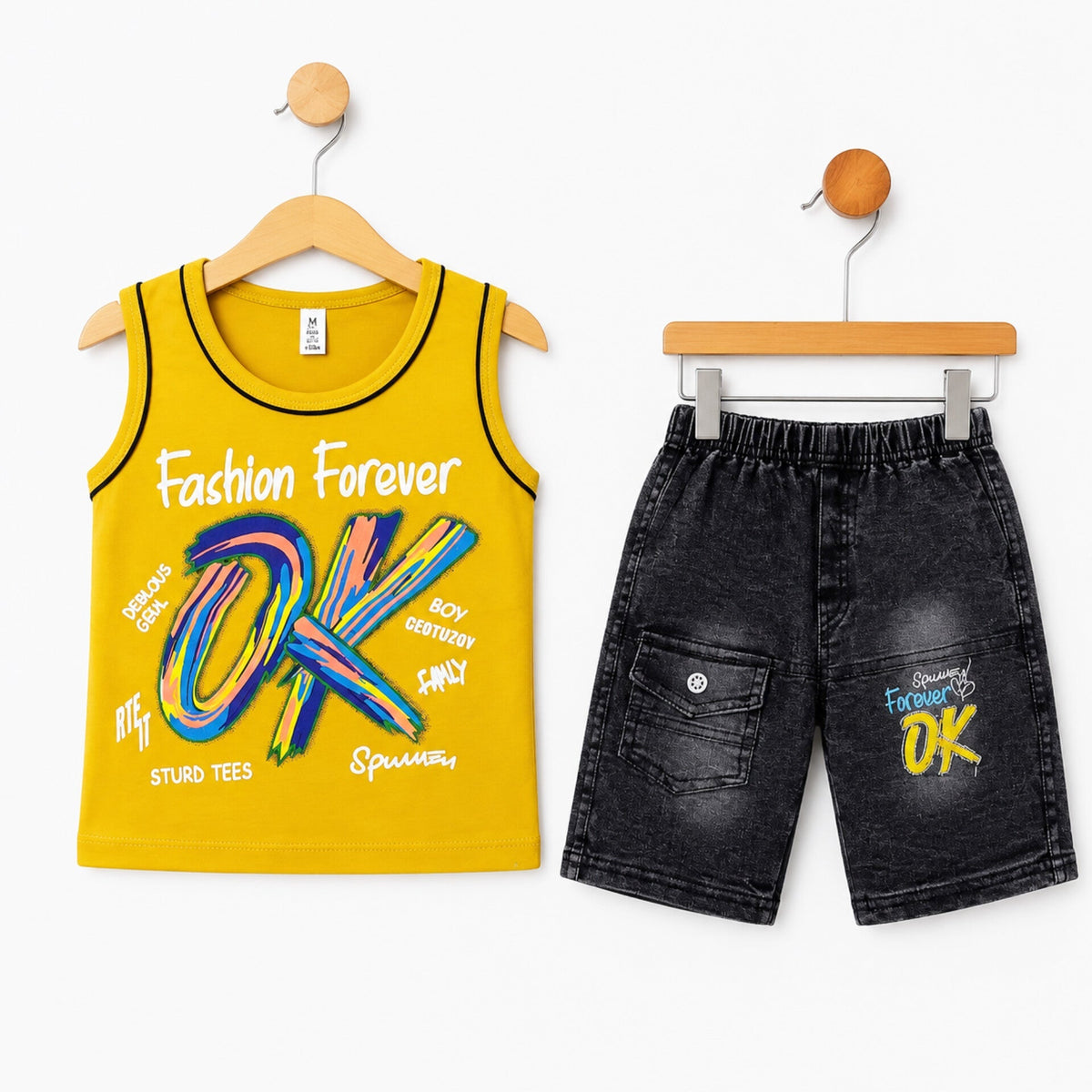 HT - Cotton Jersey - Sando & Short - Yellow - Forever