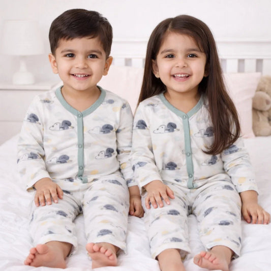 TBS - Cotton Jersey - Night Suit - Grey - Elephant - 26