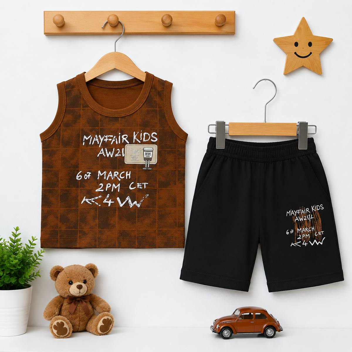 KM - Cotton Jersey - Sando & Short - Brown - Mayfair