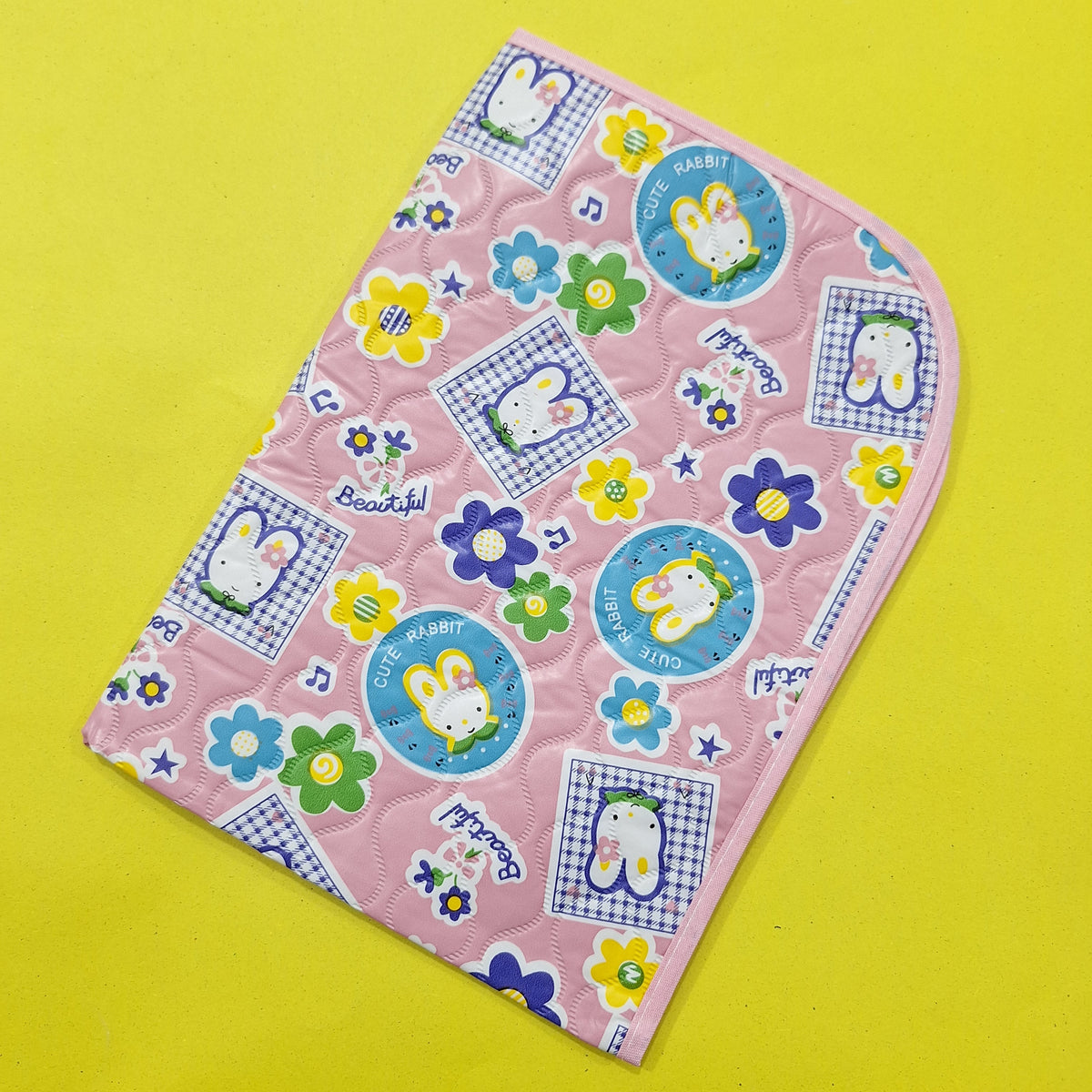 Diaper Changing Sheet - Mini - Pink - Cute Rabbit