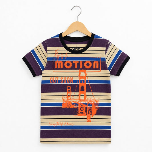 GT - Short Sleeve - Round Neck - T-Shirt - Skin & Purple - Motion