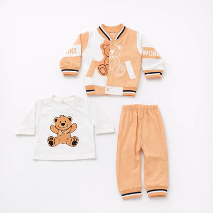 MW - 3 Pieces - Suit Set - Peach - Multi Bear