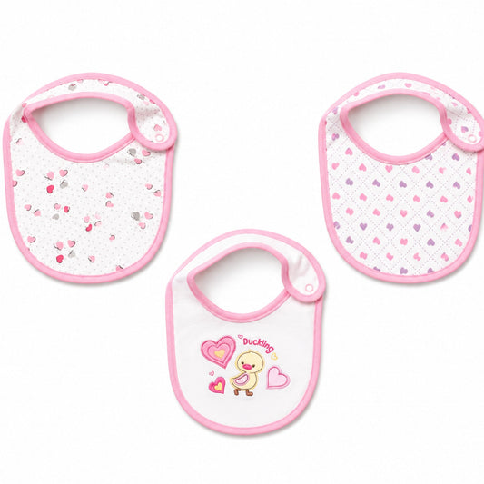 Thailand Pack of 3 Infant Bibs - Pink - Duckling